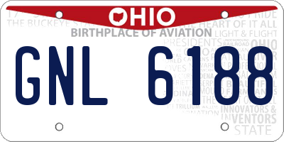 OH license plate GNL6188