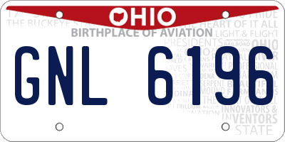 OH license plate GNL6196