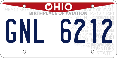 OH license plate GNL6212