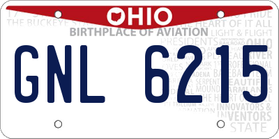 OH license plate GNL6215