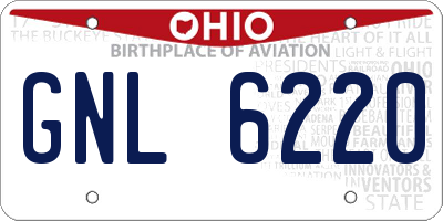 OH license plate GNL6220