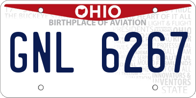OH license plate GNL6267