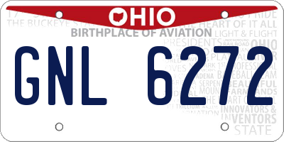 OH license plate GNL6272