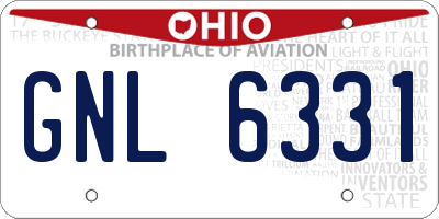 OH license plate GNL6331