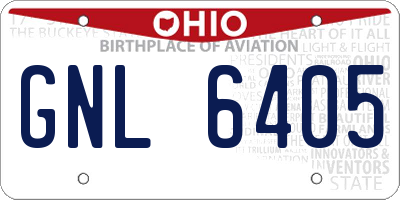 OH license plate GNL6405