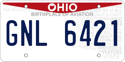 OH license plate GNL6421