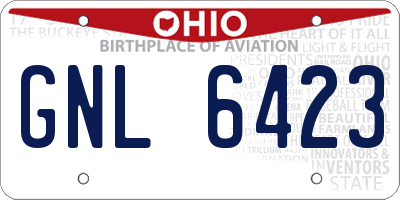 OH license plate GNL6423
