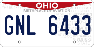 OH license plate GNL6433