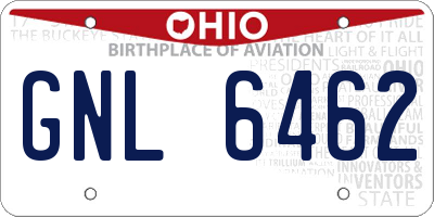 OH license plate GNL6462