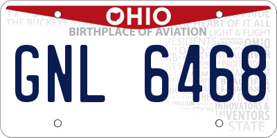 OH license plate GNL6468