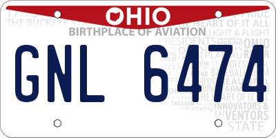 OH license plate GNL6474
