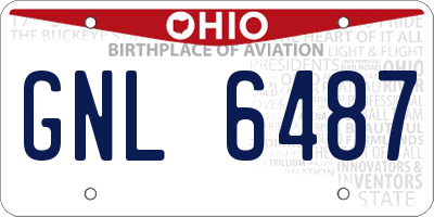 OH license plate GNL6487
