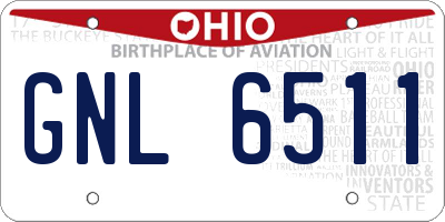 OH license plate GNL6511