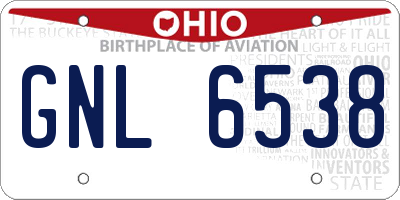 OH license plate GNL6538