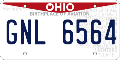 OH license plate GNL6564