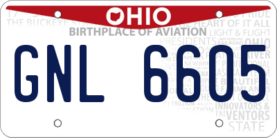 OH license plate GNL6605