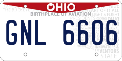 OH license plate GNL6606