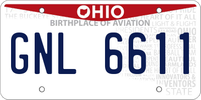OH license plate GNL6611