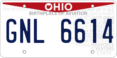 OH license plate GNL6614