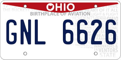 OH license plate GNL6626