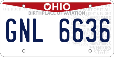 OH license plate GNL6636