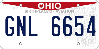 OH license plate GNL6654