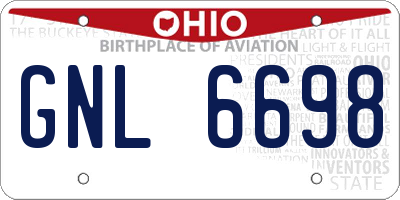 OH license plate GNL6698