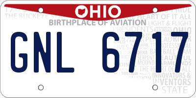 OH license plate GNL6717