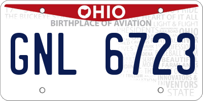 OH license plate GNL6723