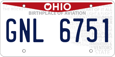 OH license plate GNL6751
