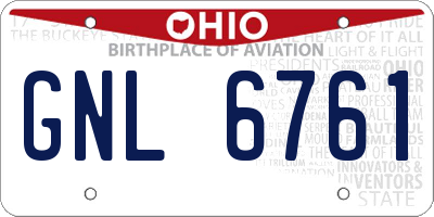 OH license plate GNL6761