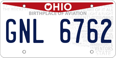 OH license plate GNL6762