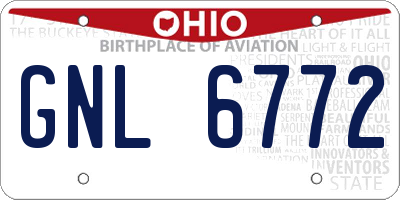 OH license plate GNL6772