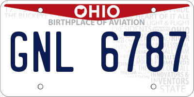 OH license plate GNL6787