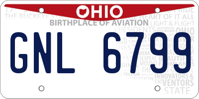 OH license plate GNL6799