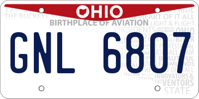 OH license plate GNL6807