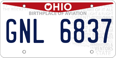 OH license plate GNL6837