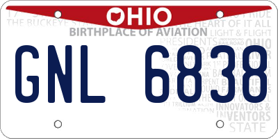 OH license plate GNL6838