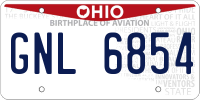 OH license plate GNL6854