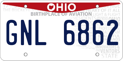 OH license plate GNL6862