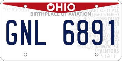 OH license plate GNL6891