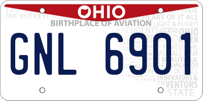 OH license plate GNL6901