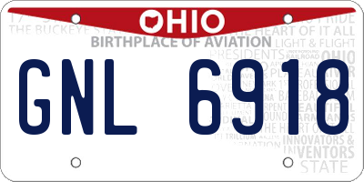 OH license plate GNL6918