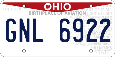OH license plate GNL6922