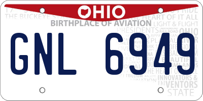 OH license plate GNL6949