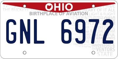 OH license plate GNL6972