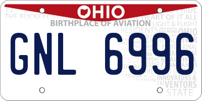 OH license plate GNL6996