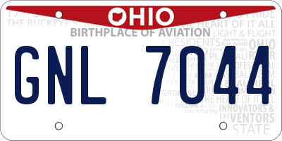 OH license plate GNL7044