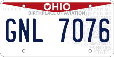 OH license plate GNL7076