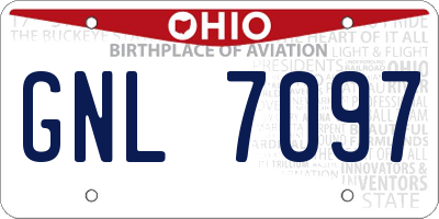 OH license plate GNL7097